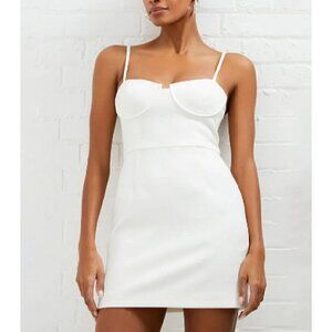 New FRENCH CONNECTION Size US4 Whisper Corste Neckline Dress Summer White